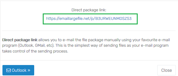 generate file package link